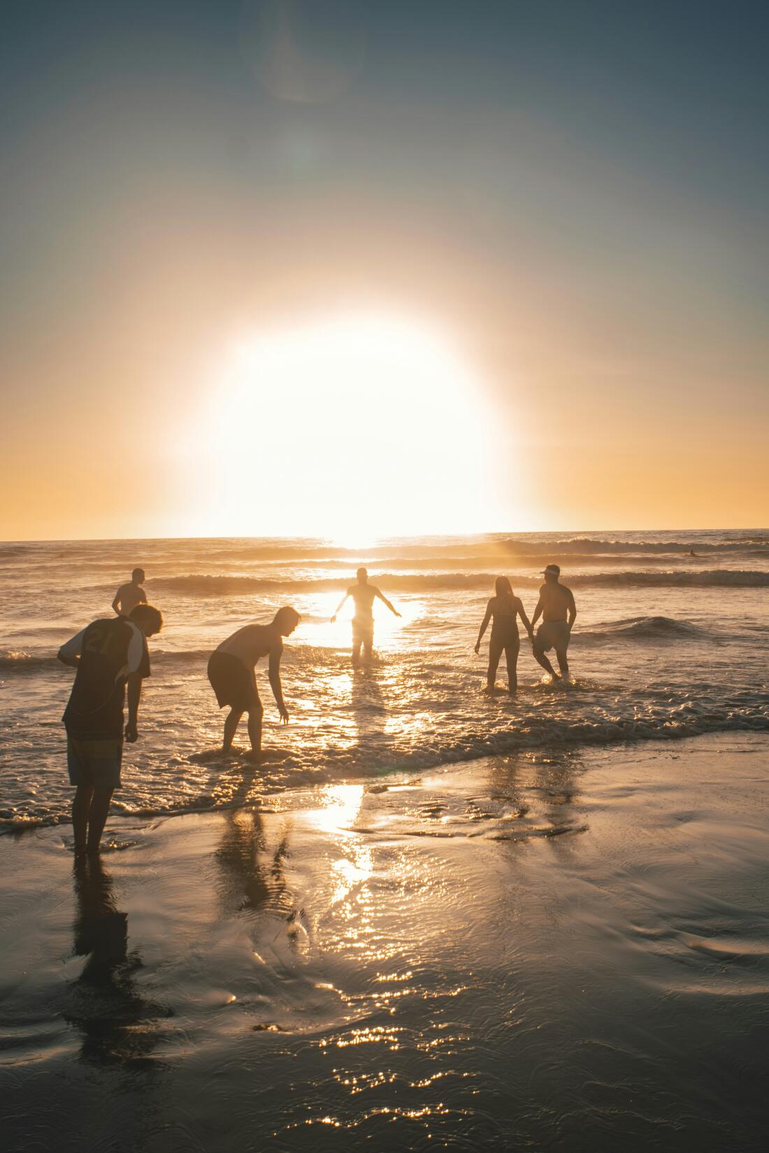 Sunset on Porth beach