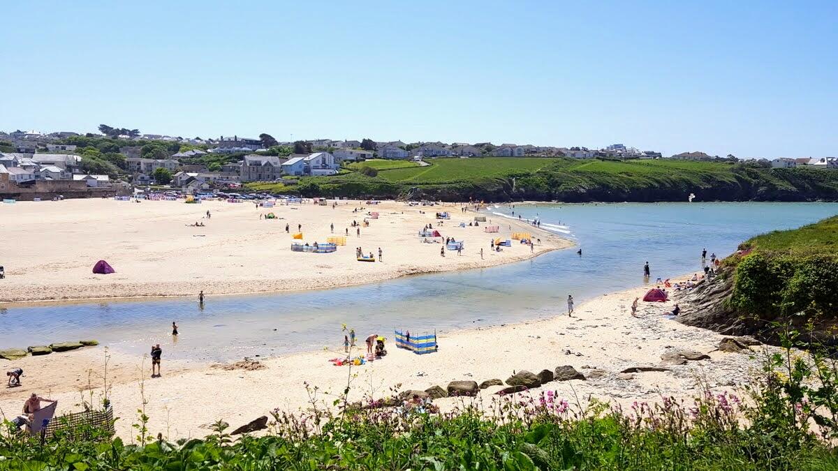 Porth beach in summer