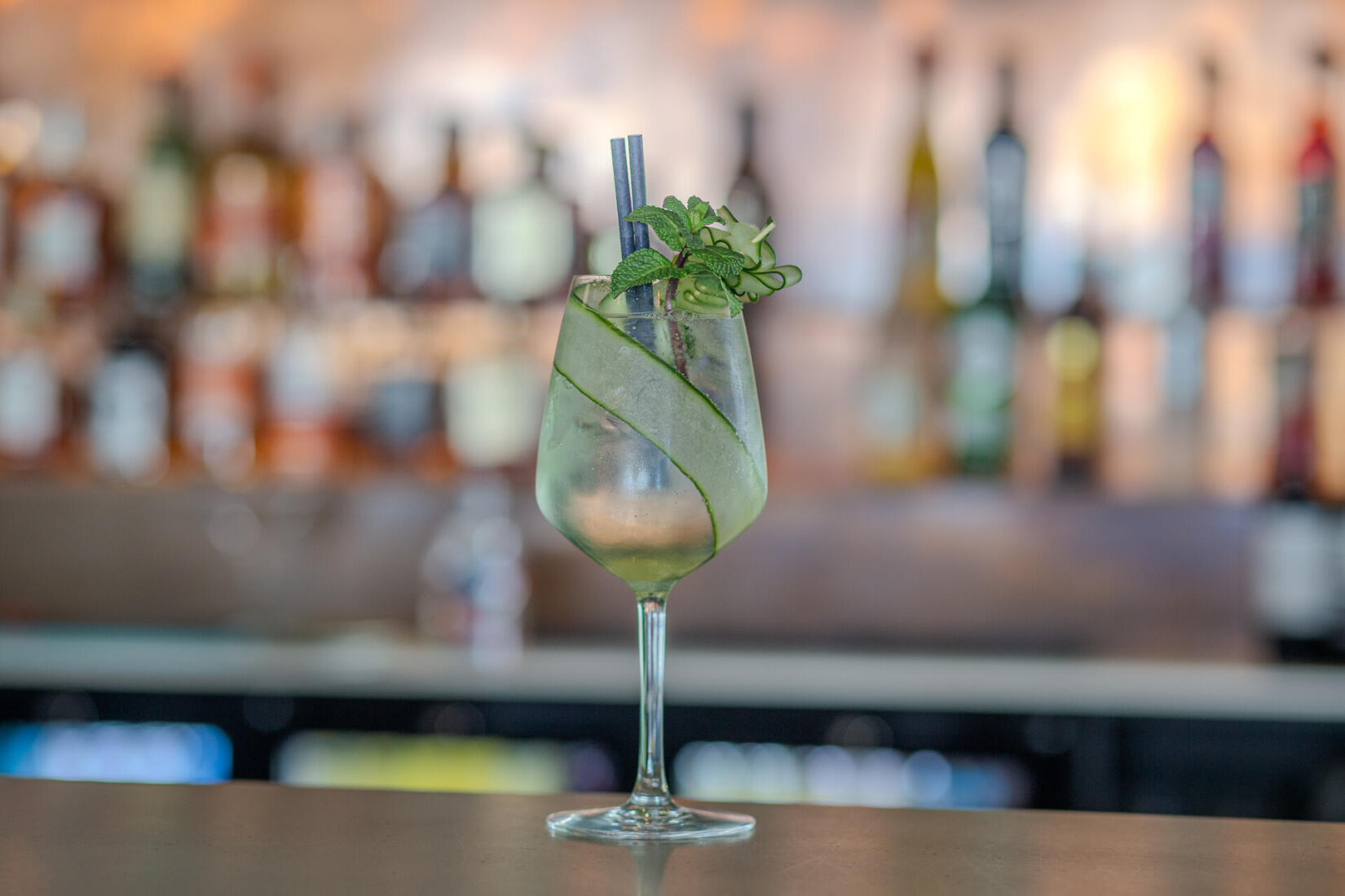 Cocktail on the bar at TALLO SeaSpace