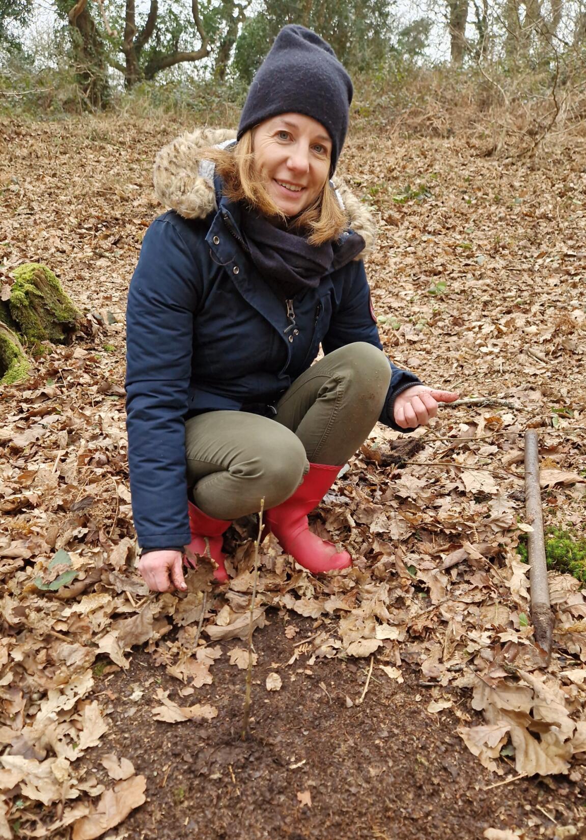 SeaSpace marketing manager, Britta, on her You day, planting trees at the Cornish Seal Sanctuary