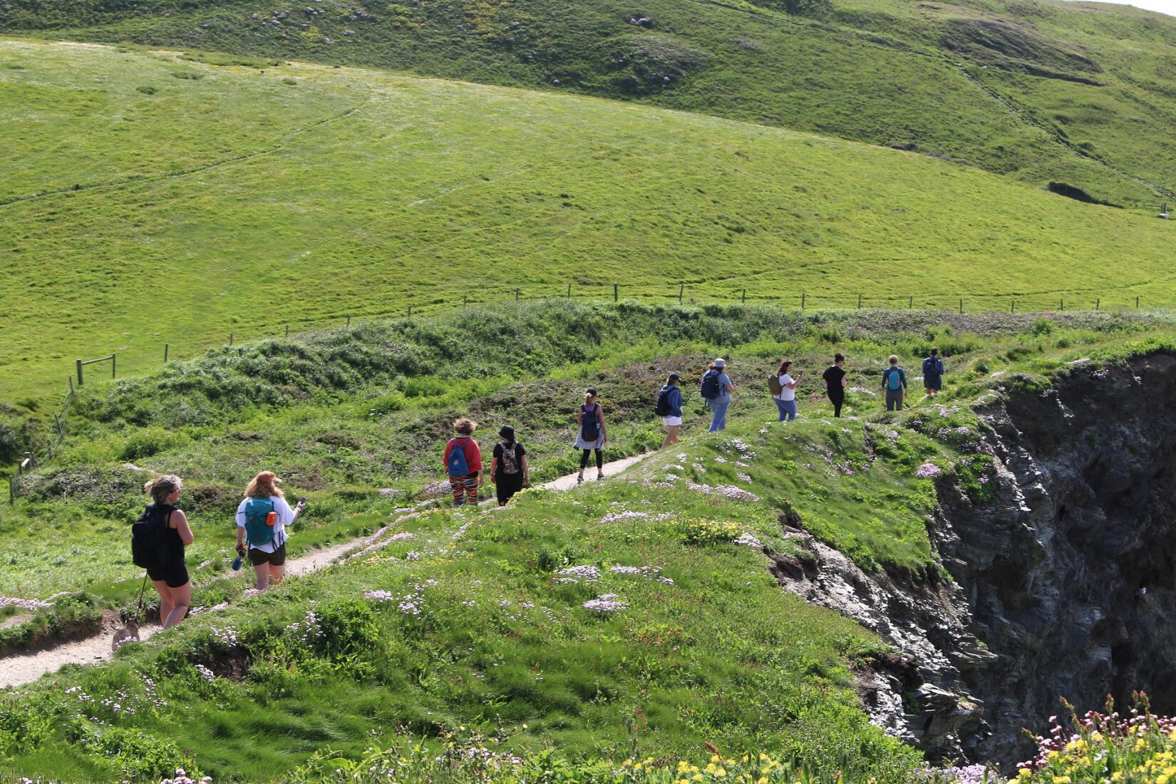 People walking on the coast path