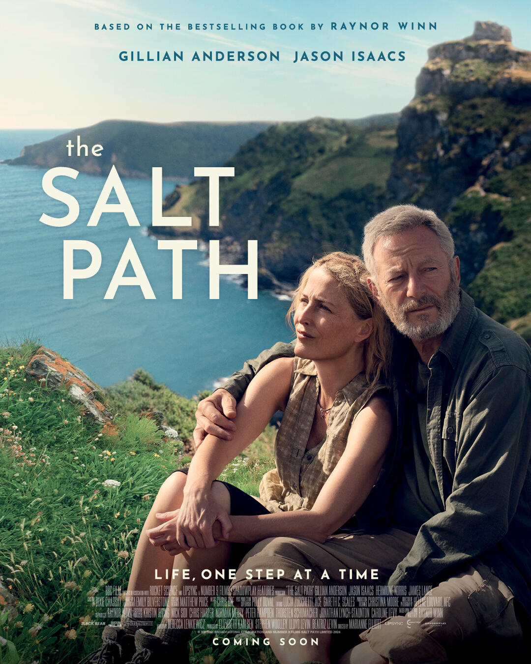 Poster for The Salt Path film featuring Gillian Anderson and Jason Isaacs