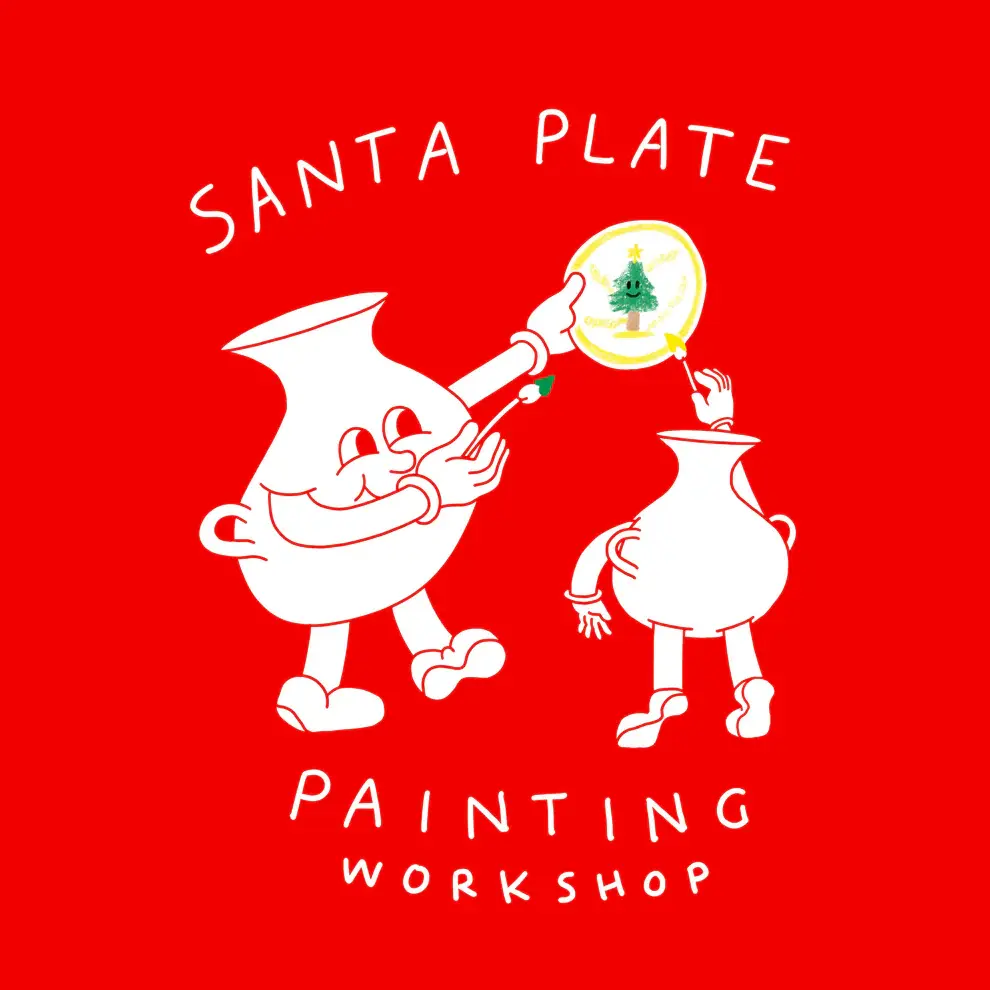Tor Pottery Santa Painting