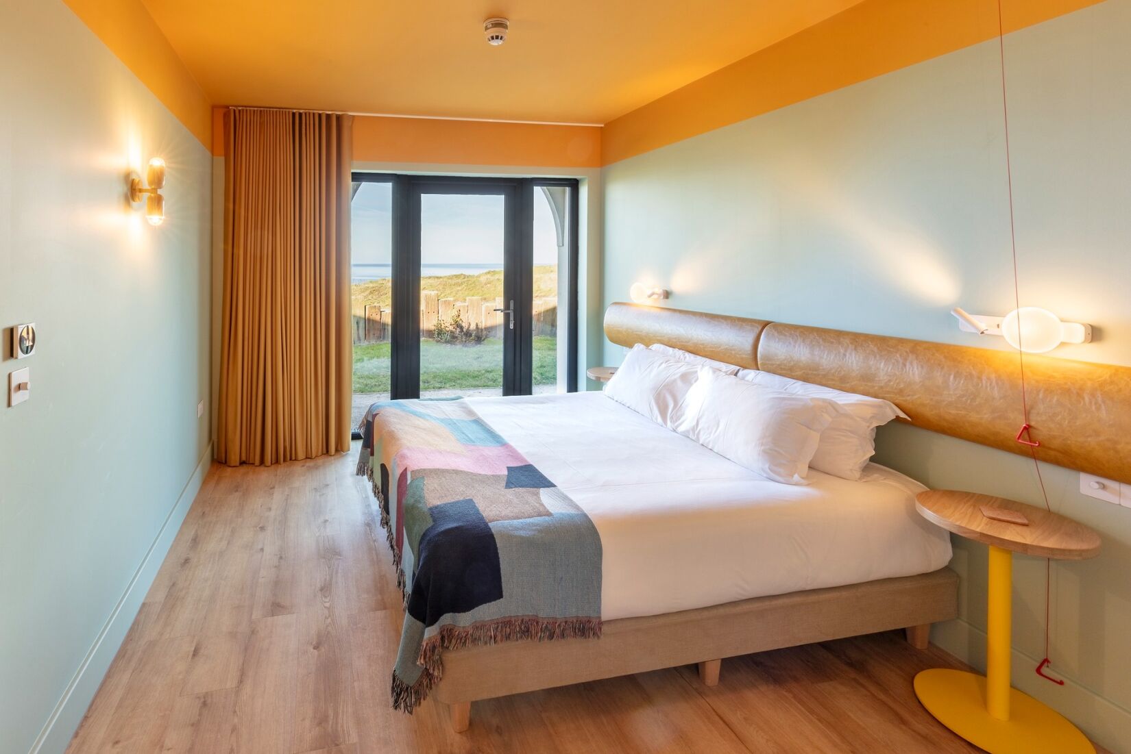 accessible studio bed with ocean view